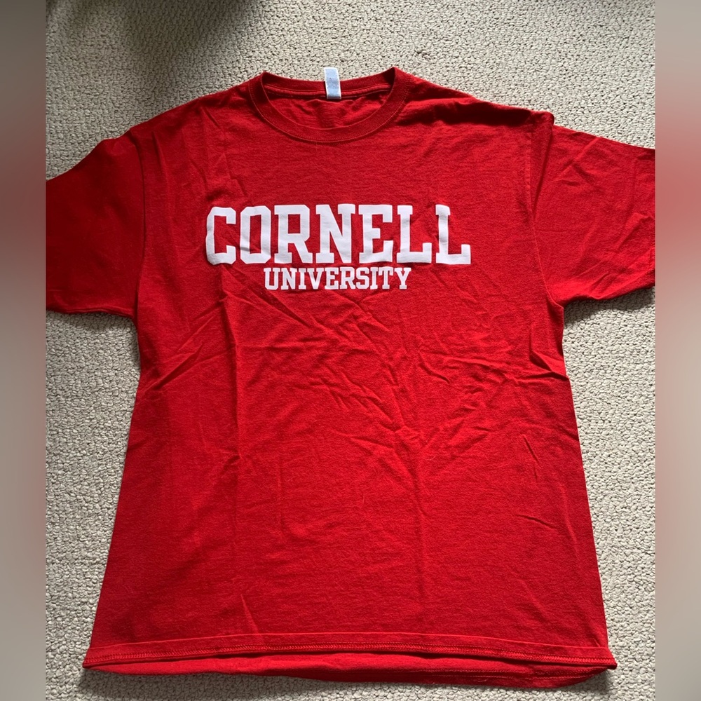 Cornell University College Jerzees Red and White Short Sleeve Tee